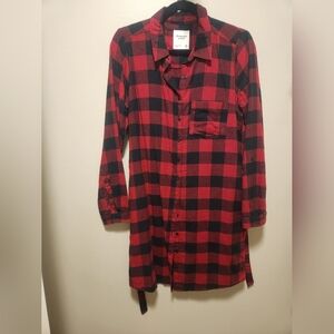 Abercrombie Women's Buffalo Check Shirt Dress Size Medium Tall